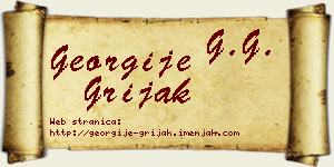 Georgije Grijak vizit kartica